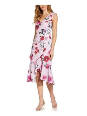 ADRIANNA PAPELL SZ 2 FLORAL PRINT DRESS /RETAIL$160USD